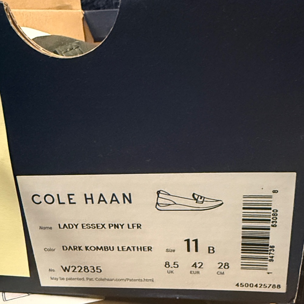 Cole Haan Women's Lady Essex Penny Loafer Dark Kombu Leather SZ 11 - Picture 7 of 7
